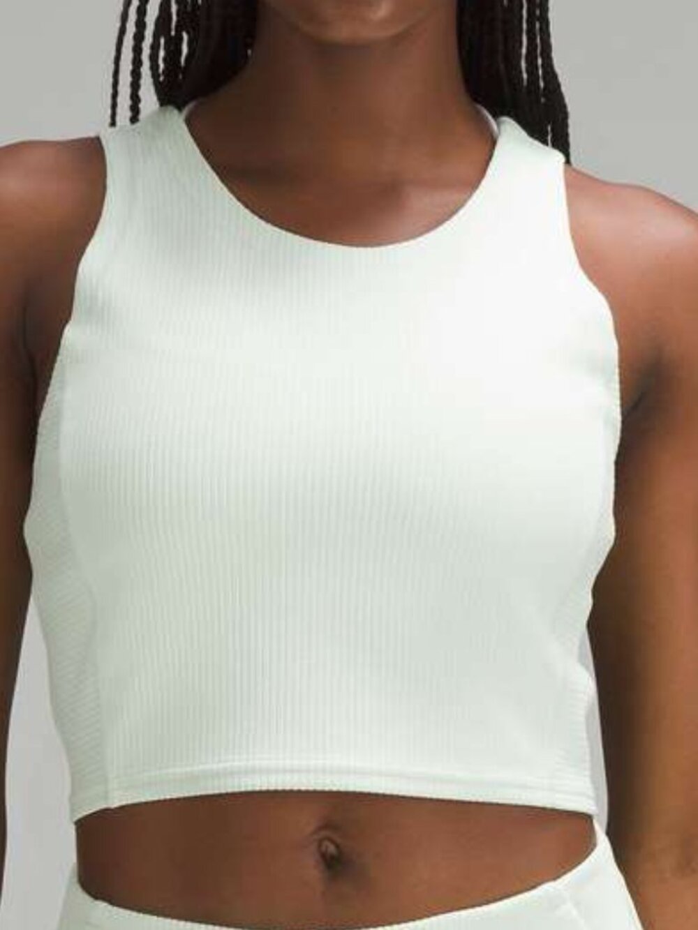 lululemon athletica Ribbed Cropped Tank Top in Light Mint